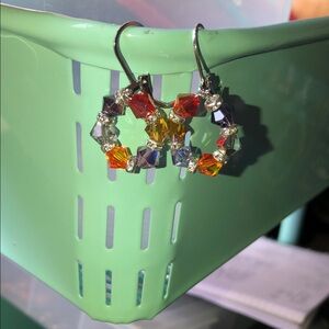 Colorful Crystal Hoop Earrings